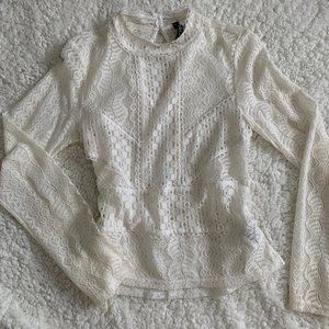 H&M Delicate White Lace Blouse